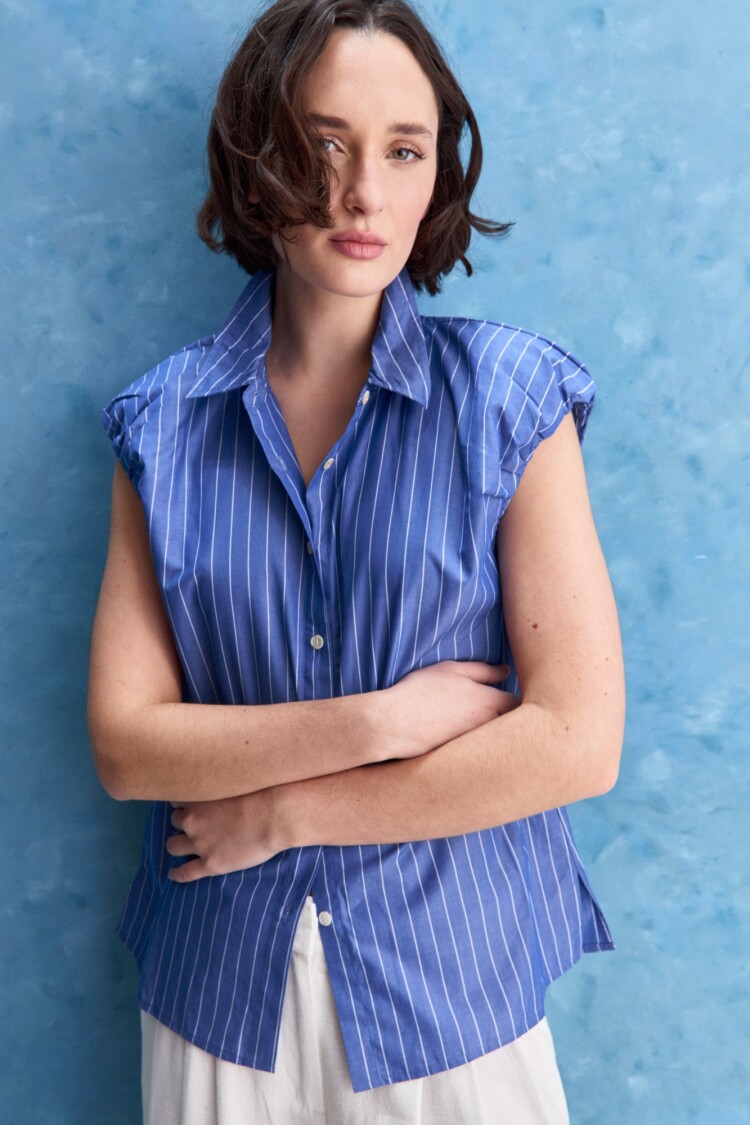 CAMISA GLORY Blanco/Azul
