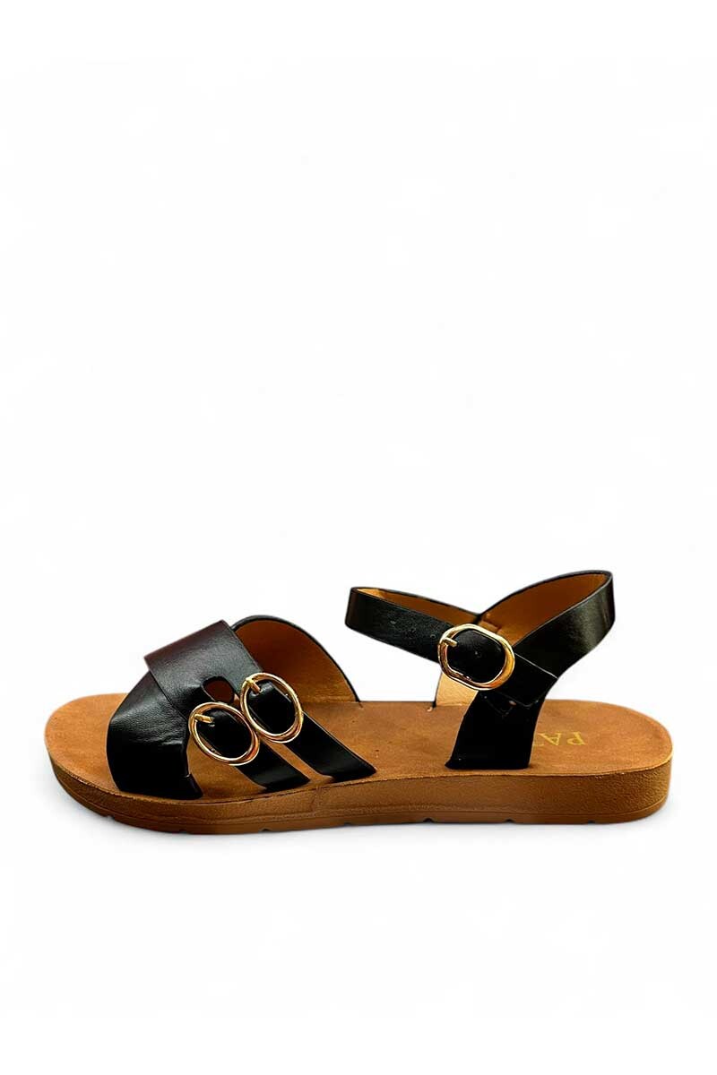 SANDALIA PATTY CON ELASTICO 096 Negro