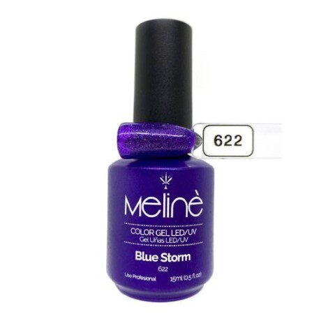 Esmalte Color En Gel Semipermanente Meliné Secado Uv 15ml 622 Blue Storm