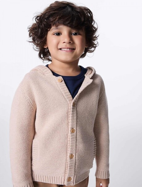 BUZO INFANTIL CON CAPUCHA BEIGE