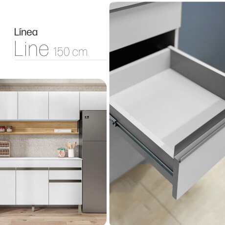 Juego de 3 Modulos De Cocina 150 cm Color Blanco BLANCO
