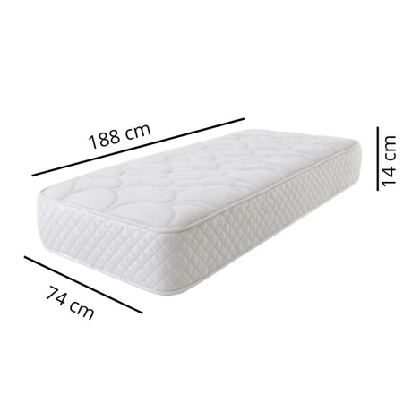 COLCHON DE ESPUMA 1 PLAZA 14CM DENSIDAD Colchón De Espuma 1 Plaza 14cm Densidad Blanco