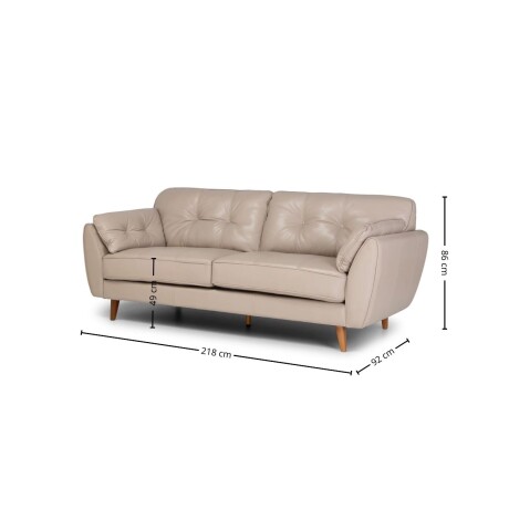 Sofá Defender - Cuero Básico - 3 cuerpos 519 (Beige)