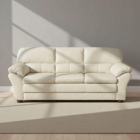 SILLÓN 3 CUERPOS CUERO NATURAL-BEIGE FLORENCIA CRUDO
