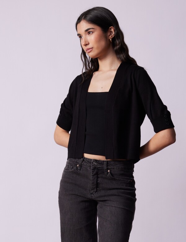 Cardigan Puño Botones NEGRO