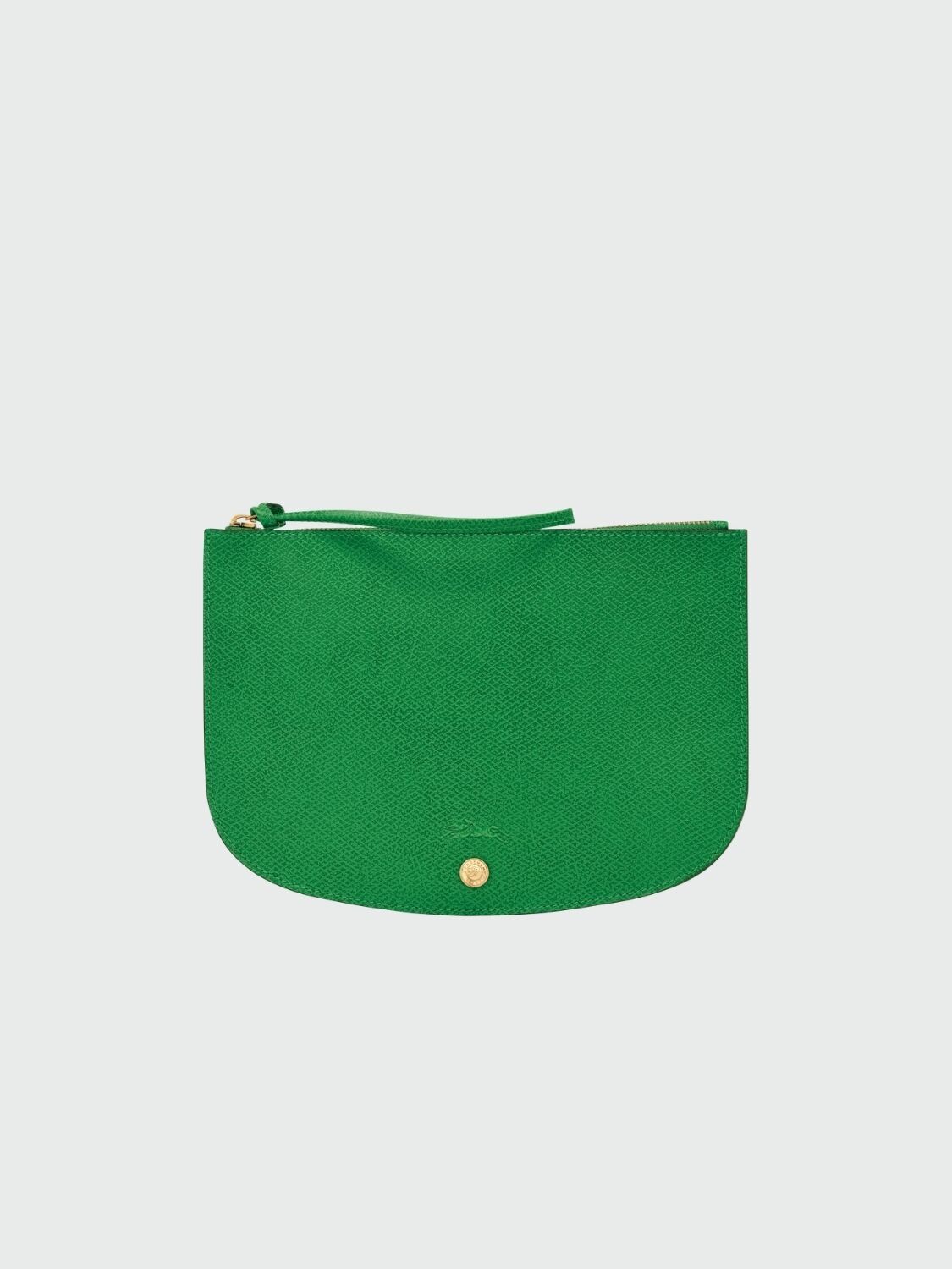 Longchamp- Clutch de cuero con muñequera, Épure Verde