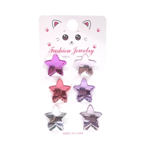 Broches pinzas estrellas de colores para el cabello 6pcs Broches Pinzas Estrellas De Colores Para El Cabello 6pcs