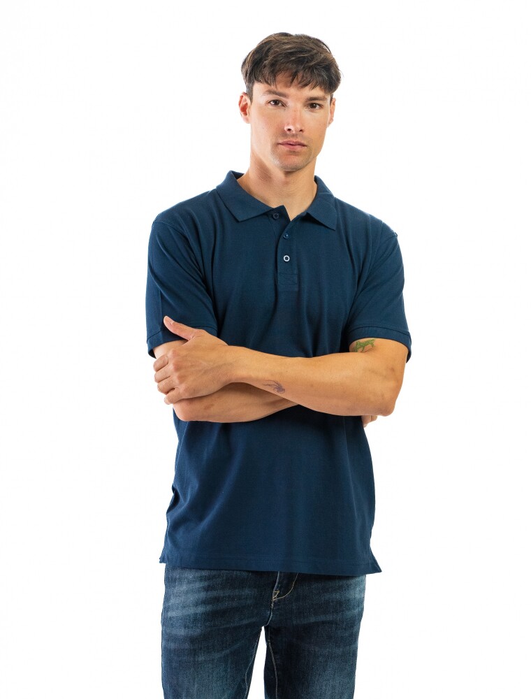 Remera Polo Algodón Marino