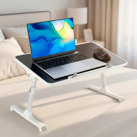Mesa Plegable Cama Notebook Laptop Computadora Portatil Color Negro Blanco