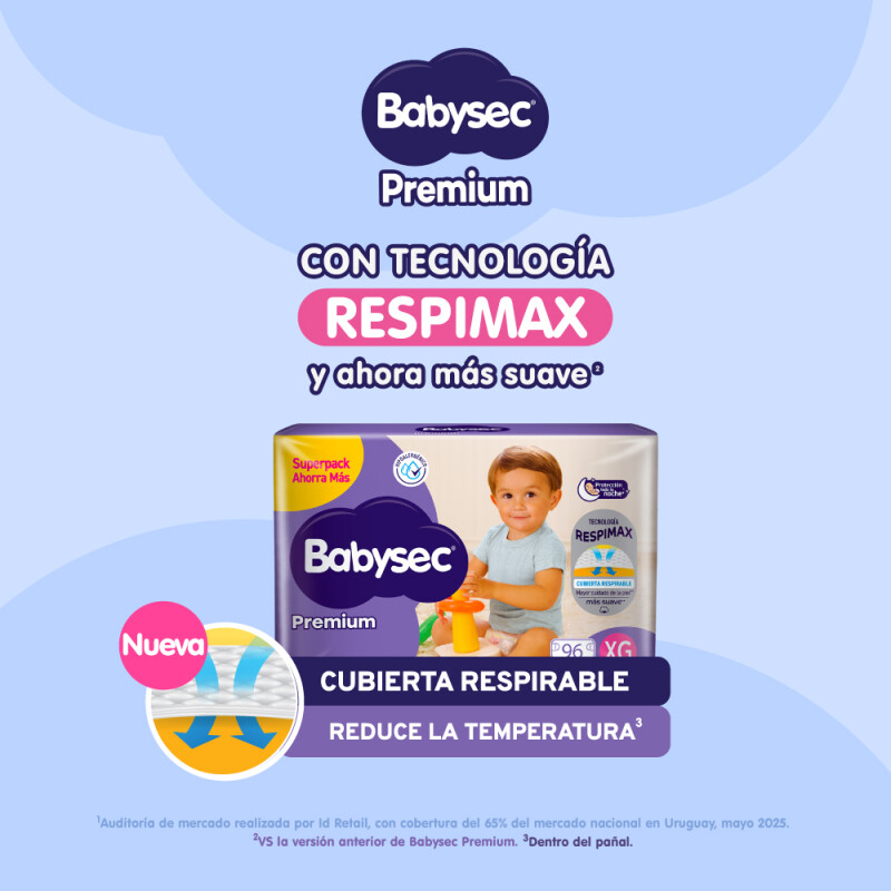Pañales Babysec Premium Talle Xg 96 Uds. Pañales Babysec Premium Talle Xg 96 Uds.
