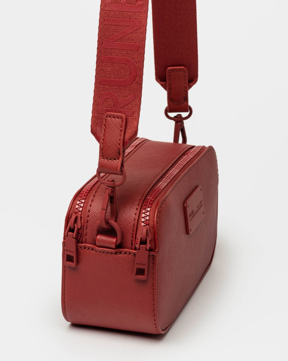 Bandolera Penny En Efecto Cuero Zaffiano Rojo