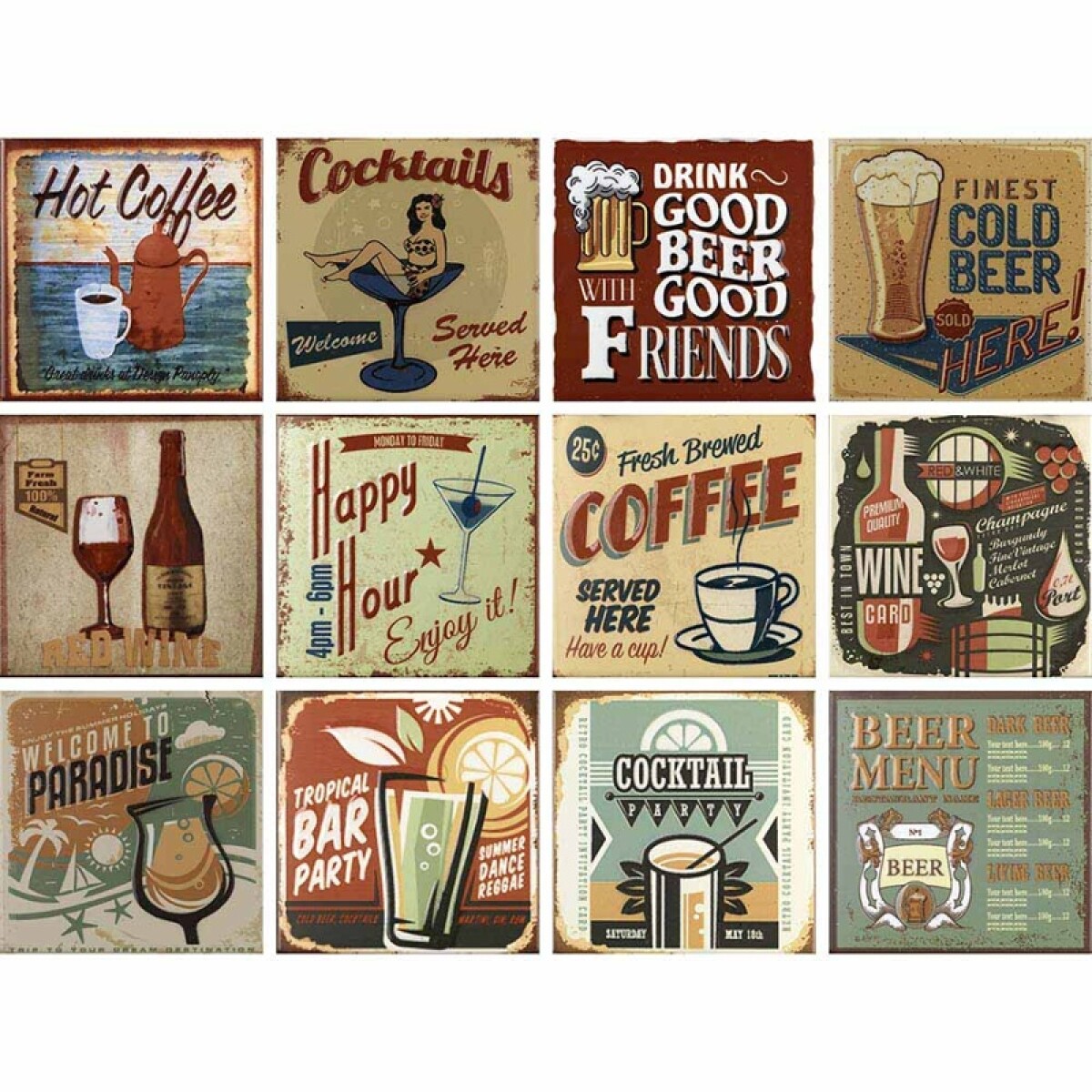 Kit De Revestimiento Decorado Drink - 20x20 Cm 