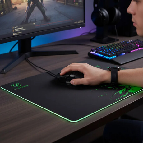 Mouse Pad Gamer LAVA S Precisión Mejorada T-Dagger Negro/verde