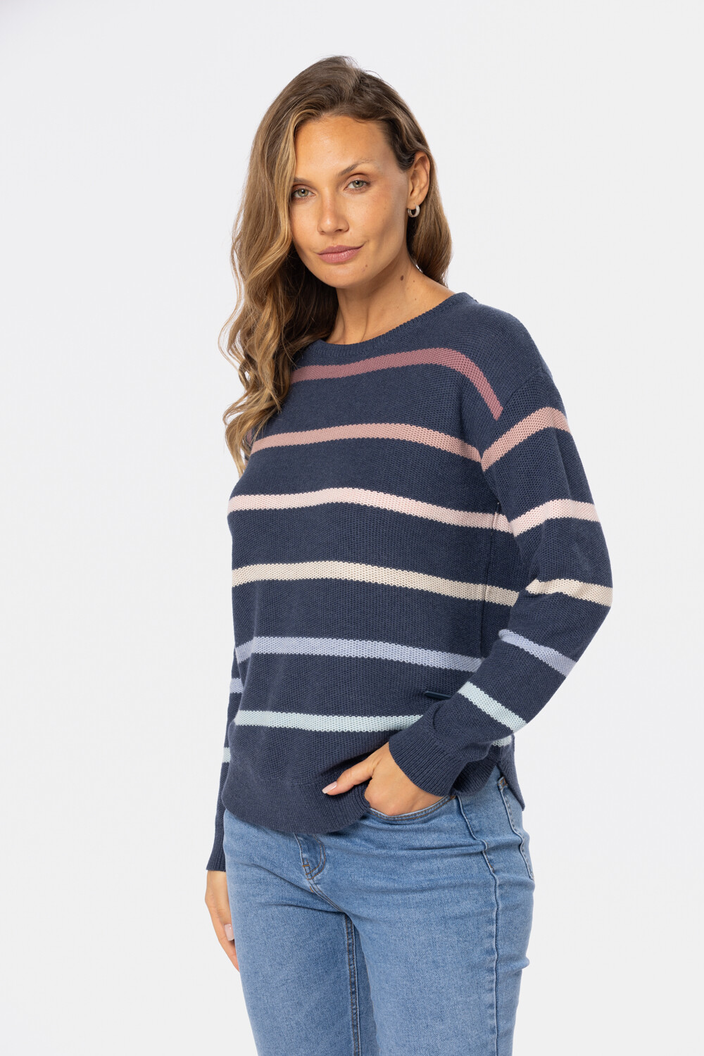 BUZO TEJIDO RAYADO Azul