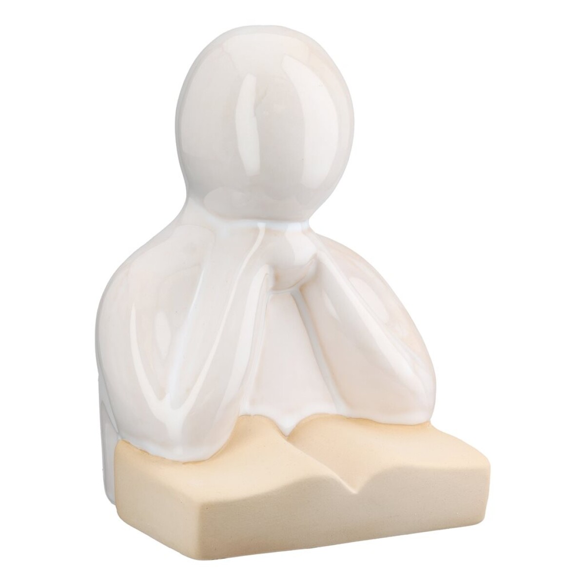 SUJETALIBROS HUMANO DE PORCELANA 10x11x15CM BEIGE 