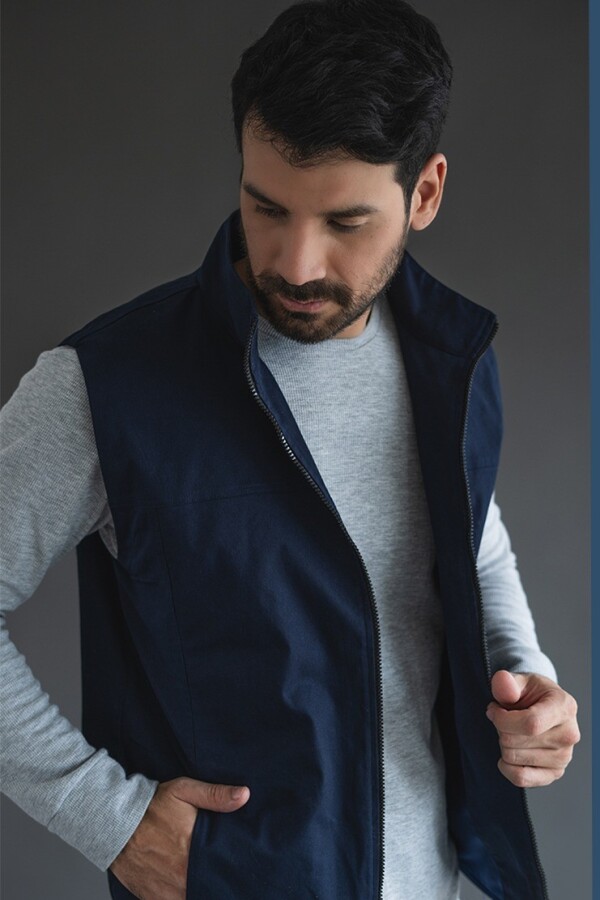 Chaleco Casual. Azul Mariano