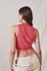 Top Halter Tejido Coral