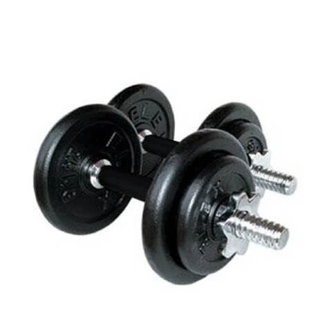 Set 2 Mancuernas + Barra 1.5m + 20 Kg Hierro Compacto 4 Discos 5Kg