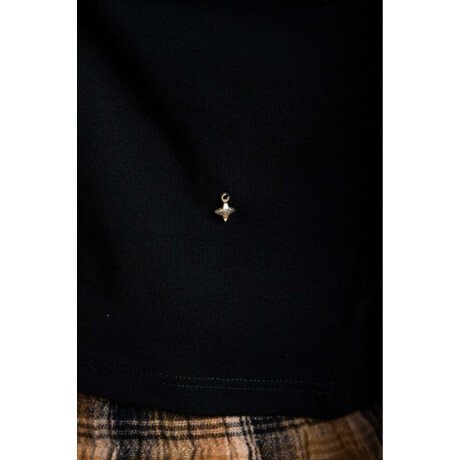 Polera Algodon Elastano Negro