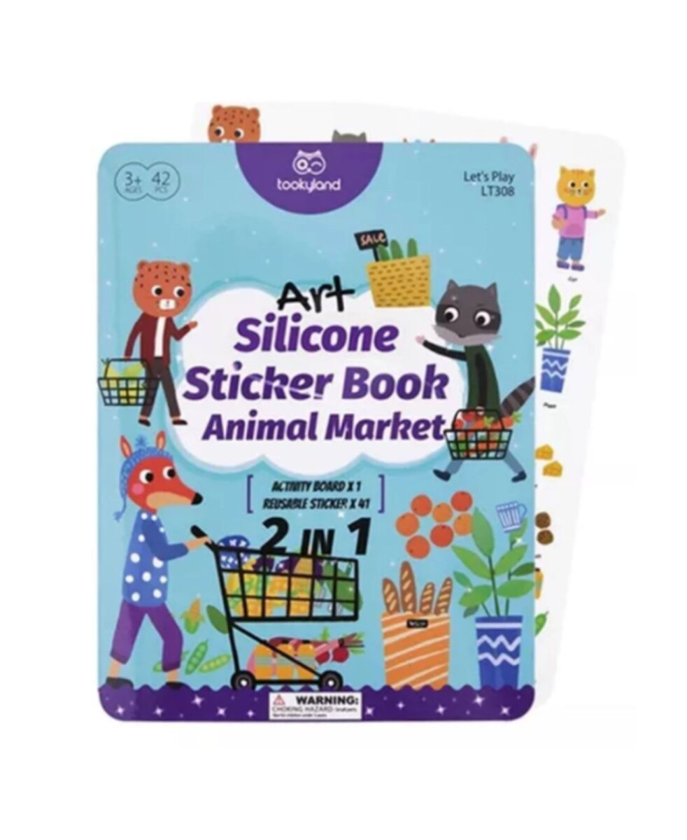 LIBRO DE PEGATINAS DE SILICONA - ANIMALES - S/C 