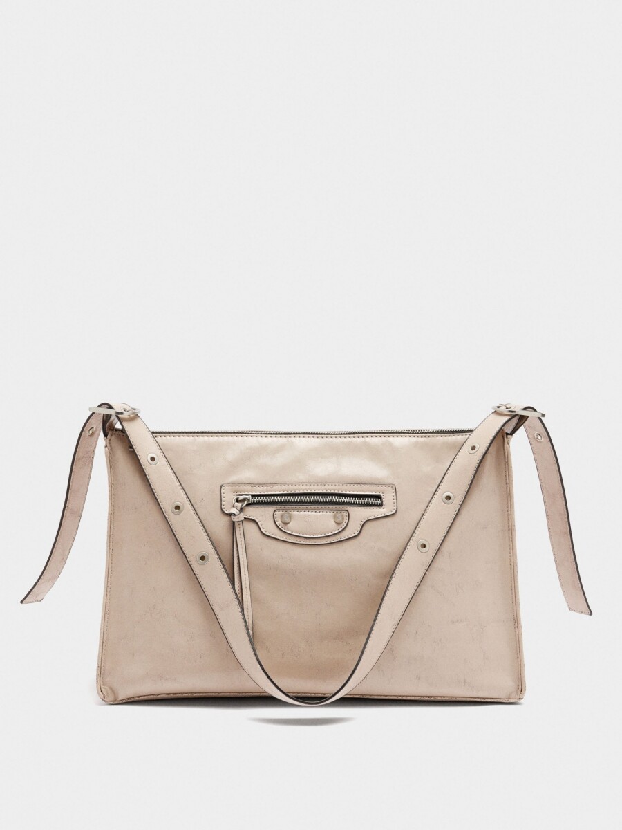 Bolso De Mano De Efecto Envejecido crudo