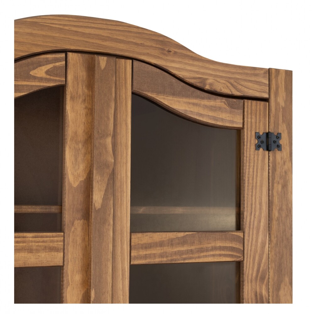 Cristalero Madera Maciza Linea Mexicana 4 Puertas Nogal