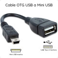 Adaptador OTG Mini USB a USB A Hembra con Cable Adaptador OTG Mini USB a USB A Hembra con Cable