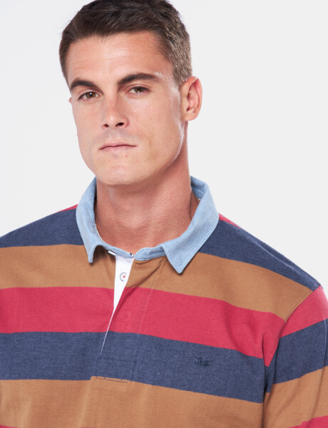 REMERA POLO RAYADA Ladrillo