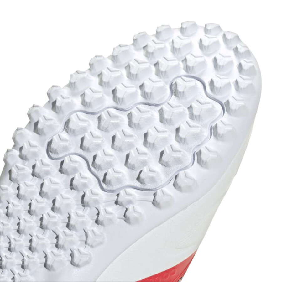 Championes de Fútbol 5 Infantiles Adidas Copa Pure III Club TF Blanco - Negro - Rojo