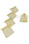 Pack x 100 - Bolsas organza 8x11 cm ORO