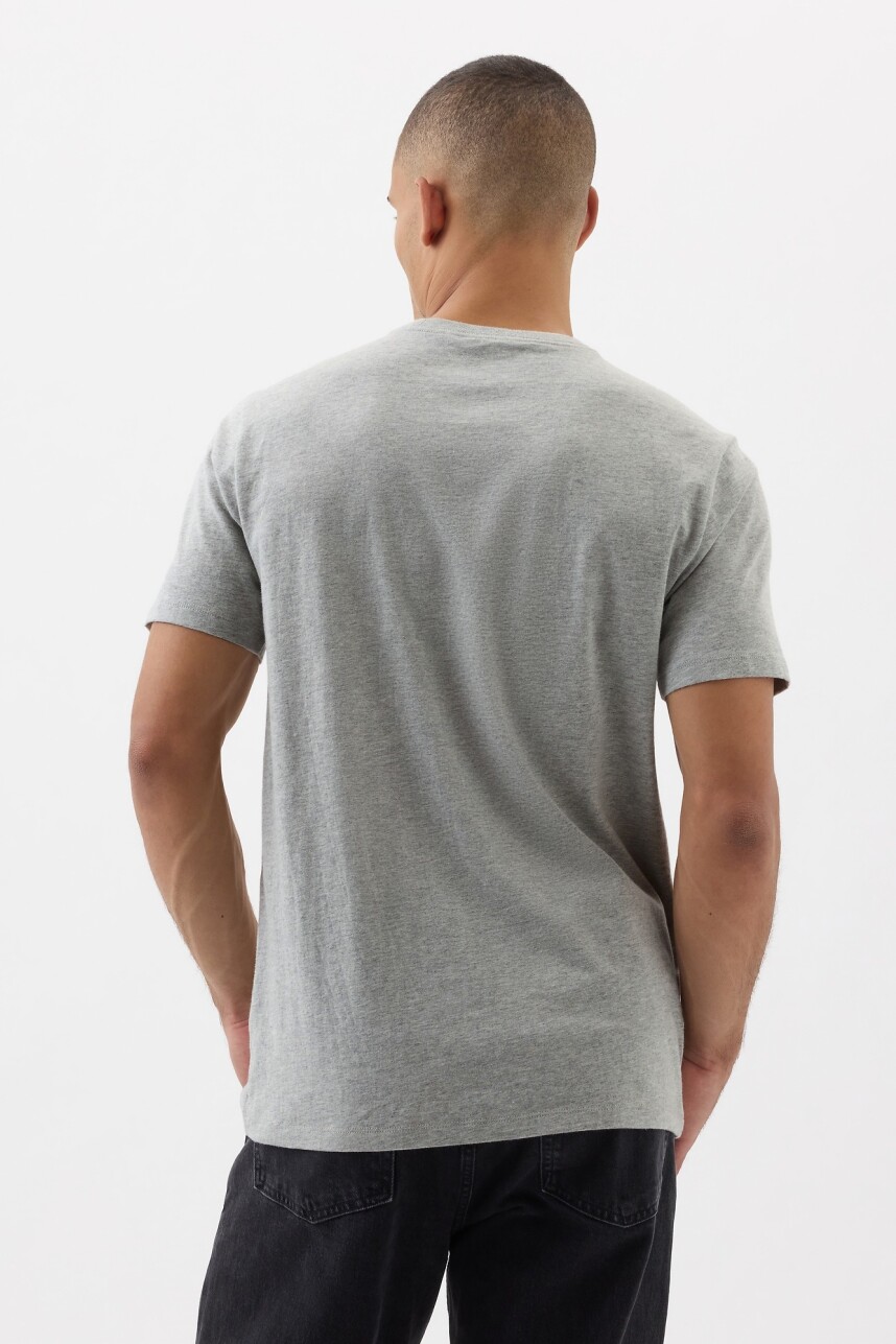 Remera Logo Gap Manga Corta Hombre Heather Grey