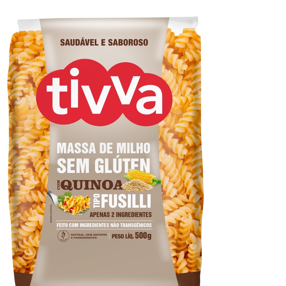 Pasta Tivva TIV001 de Maiz sin Gluten 500GR - FUSILLI 