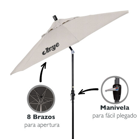 Sombrilla de jardín Arye 2.7m con Base y Manivela Beige