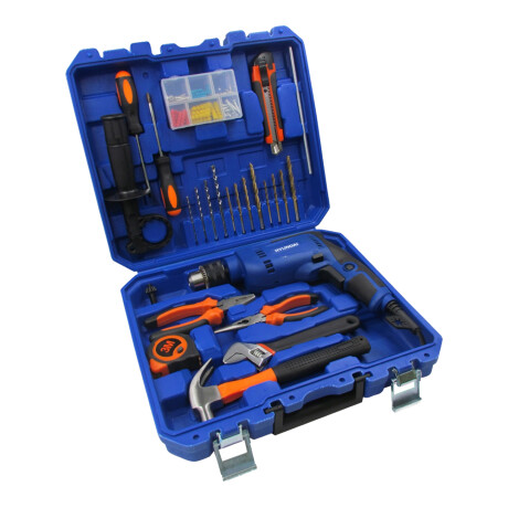 Kit Taladro Percutor Hyundai 600W + Valija C/herramientas 78PCS 001