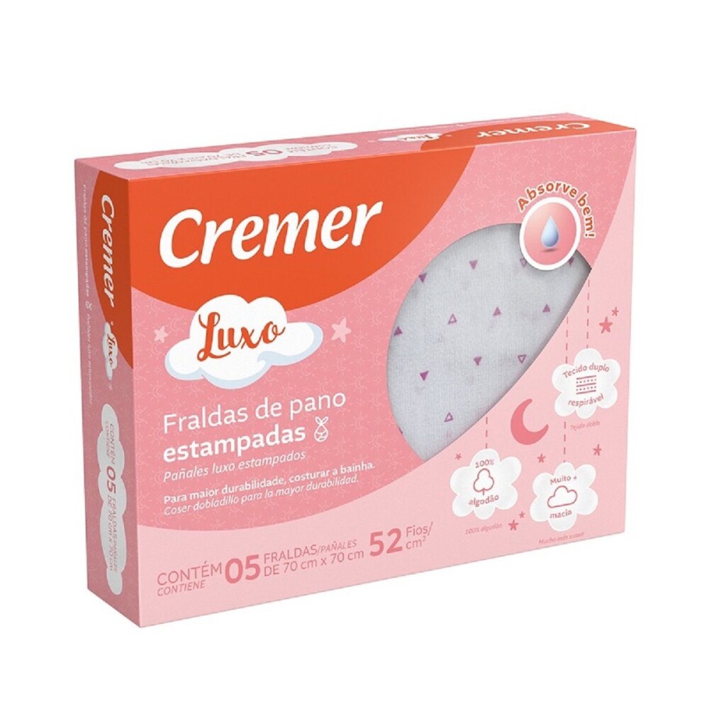 CREMER PAÑALES EST ROSA 5PZA. 70 X 70 CM única