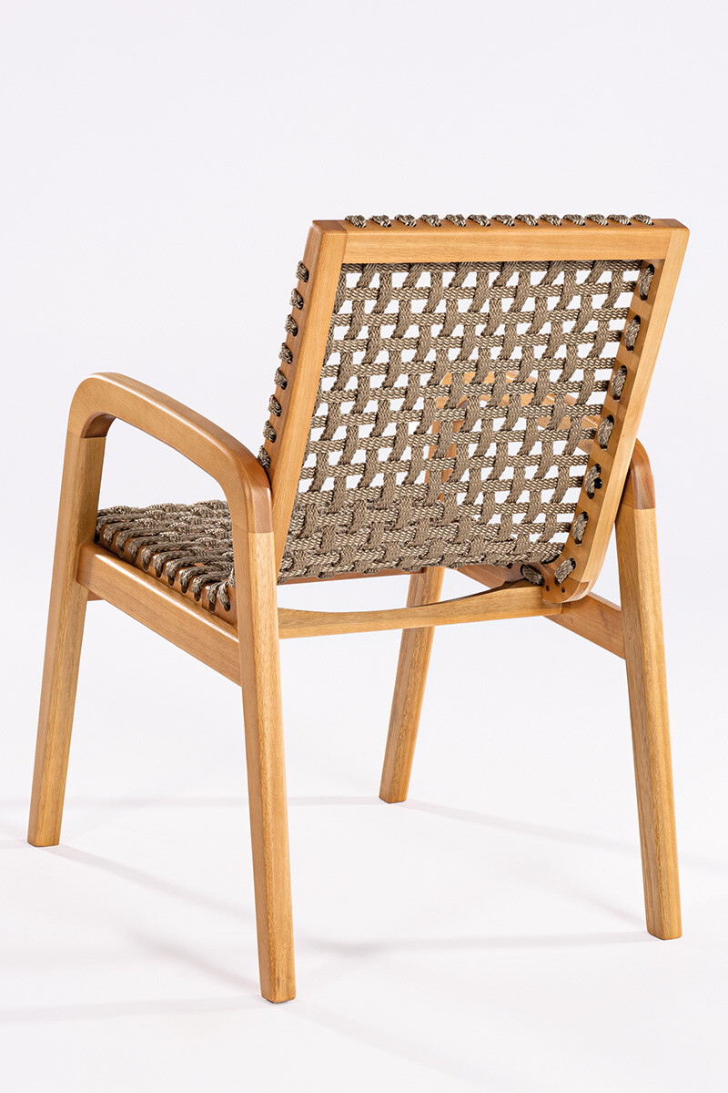 TRACO SILLA SILLA TRACO C/BRAZO CUERDA RAMI 56x62x85CM JATOBA