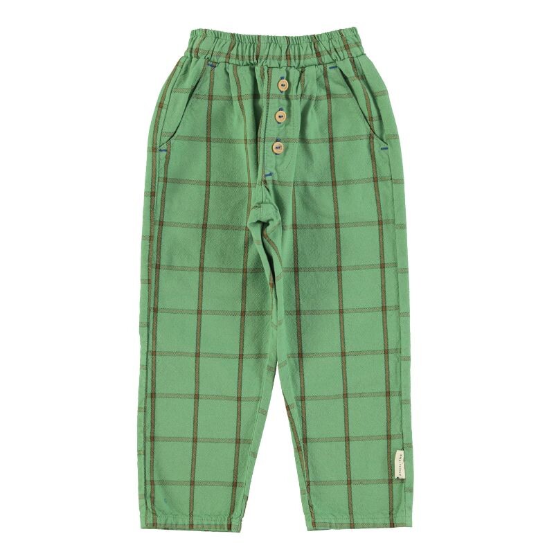 Pantalón a cuadros con bolsillos y elástico Pantalón a cuadros con bolsillos y elástico