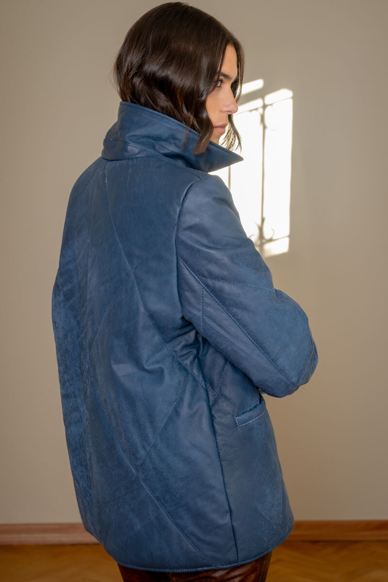 Puffer lia Azul gastado