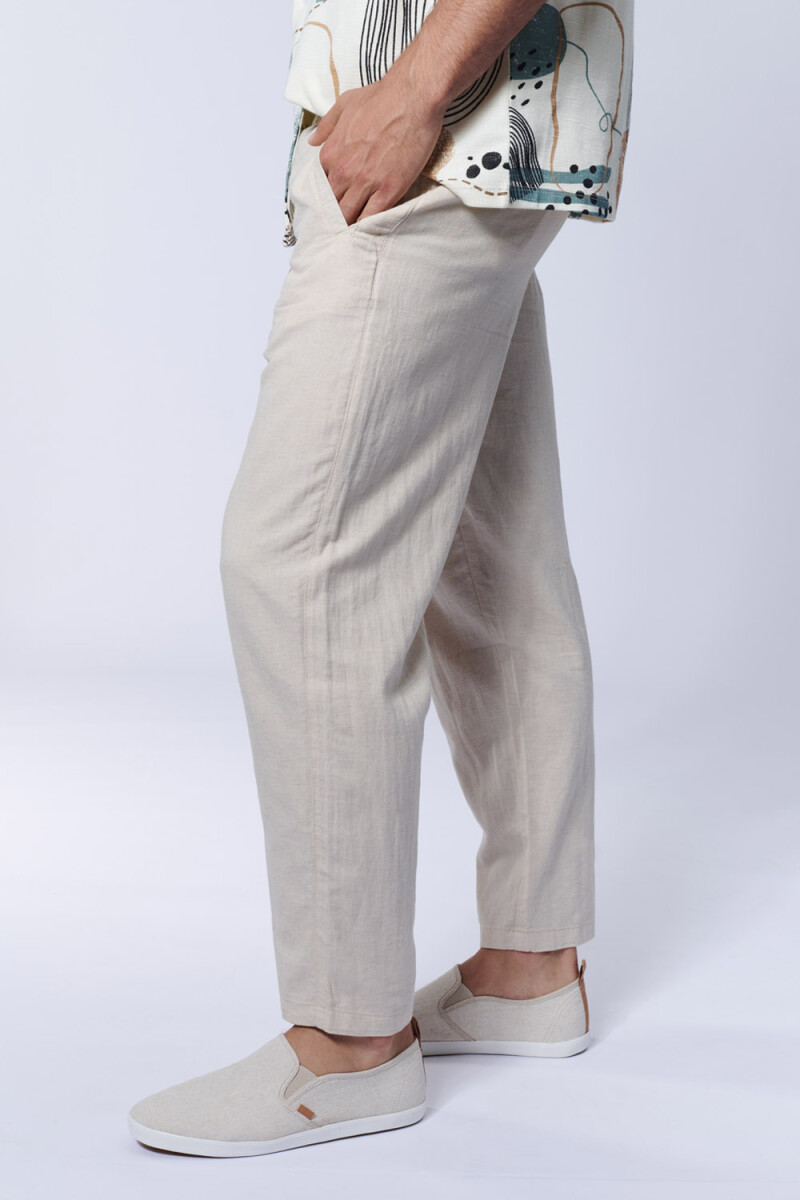 Pantalón de lino Beige