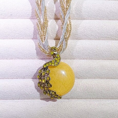 Collar Mujer Pavo Real Varios Colores Beige