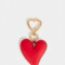 Llavero Metal Llavero Y Bag Charm Corazón - Rojo Medio
