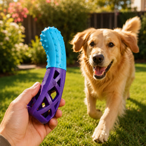 Juguete Morder Perros Gatos Limpieza Dental Golosinas Premio Color Celeste Violeta