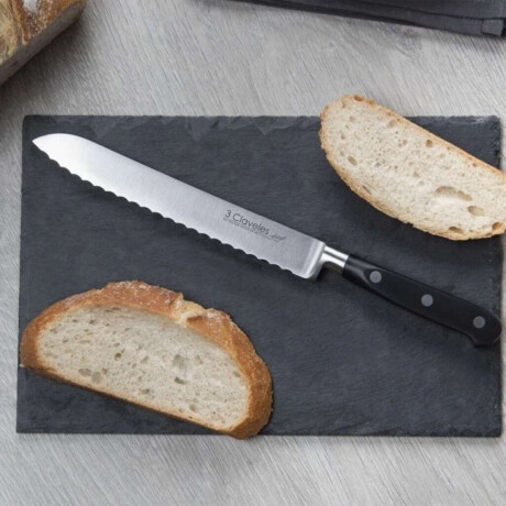 Cuchillo Pan 20Cm Caja Pvc Mango Forge 3 Claveles Negro