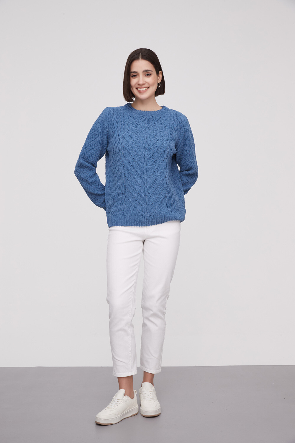 Sweater Allora Azul Grisaceo
