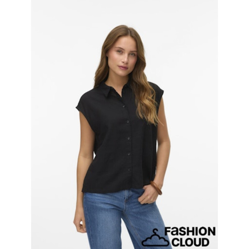 VMLINN SS SHIRT WVN BLACK