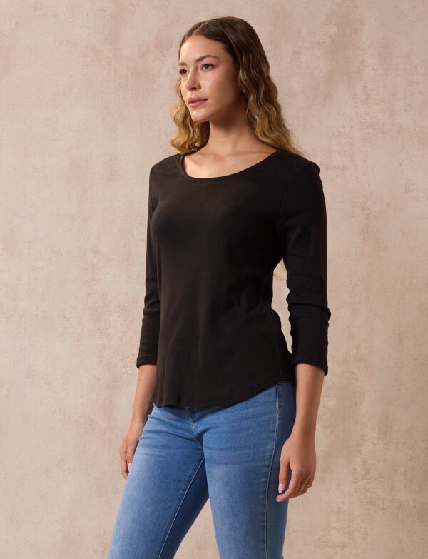 Remera Algodon Basica NEGRO