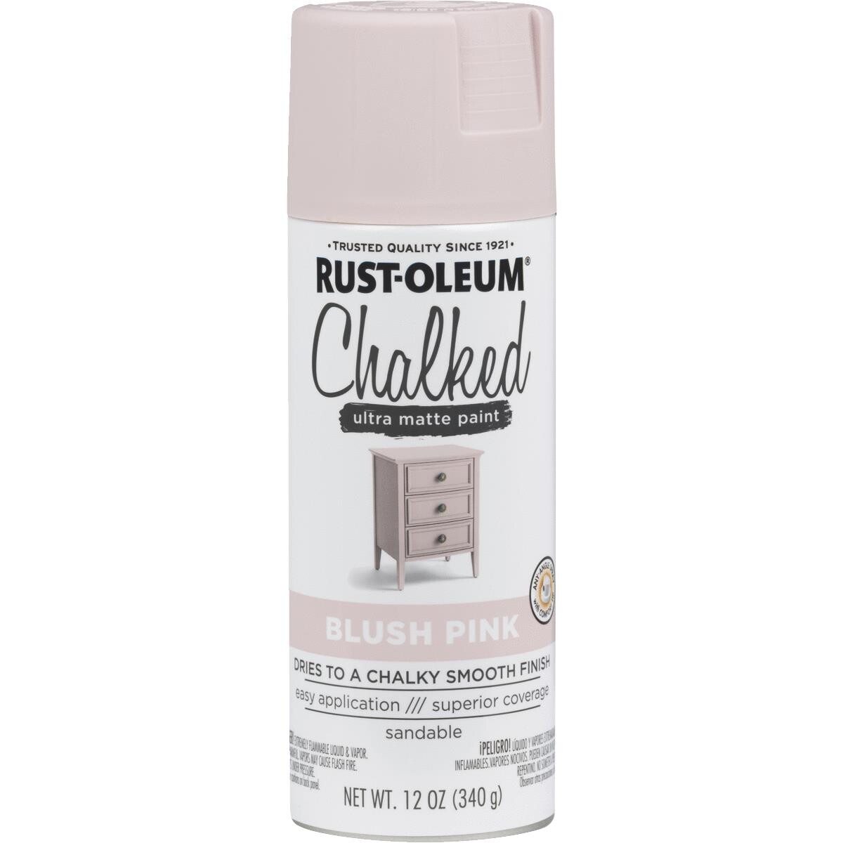 Esmalte en Aerosol Tizado Chalked 340g Rust-Oleum - Rosa Pálido 