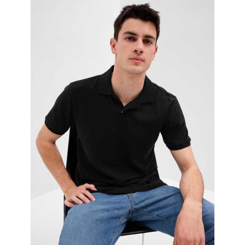 V-STRETCH PIQUE POLO - SOLID TRUE BLACK V2