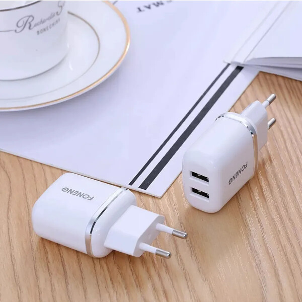 Cargador Foneng Eu20 + Cable Tipo-c 2 Usb 2.4a CARGADOR FONENG EU20 USB C 2.4A 2 USB