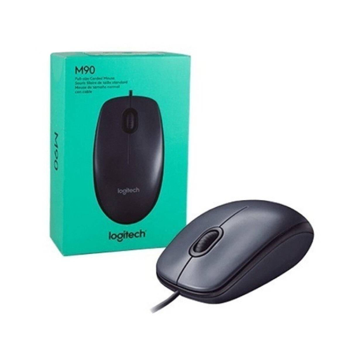 Mouse óptico Logitech M90, con cable USB. Negro 